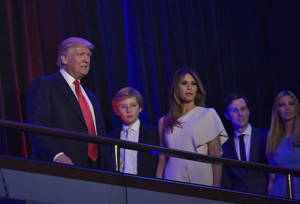 The Trump family arrive for their election night party