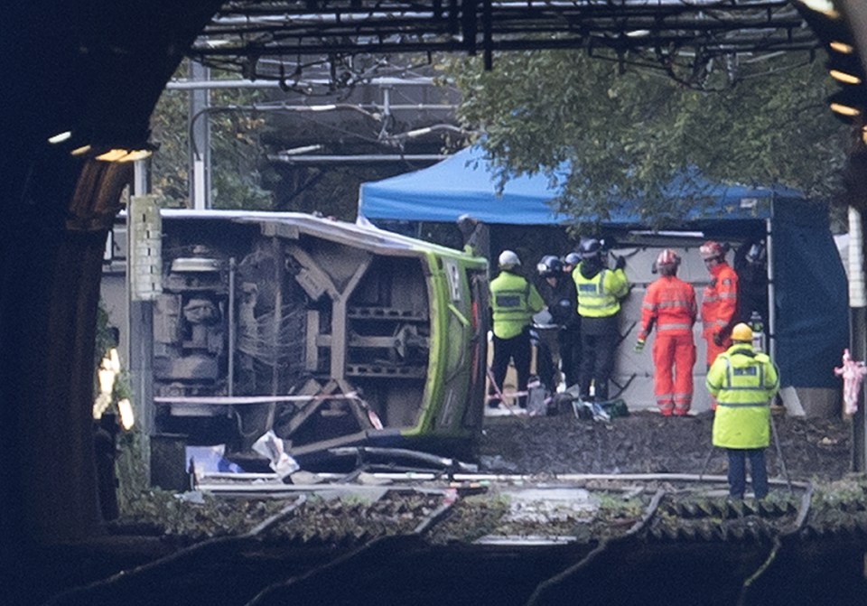 The tram tipped 