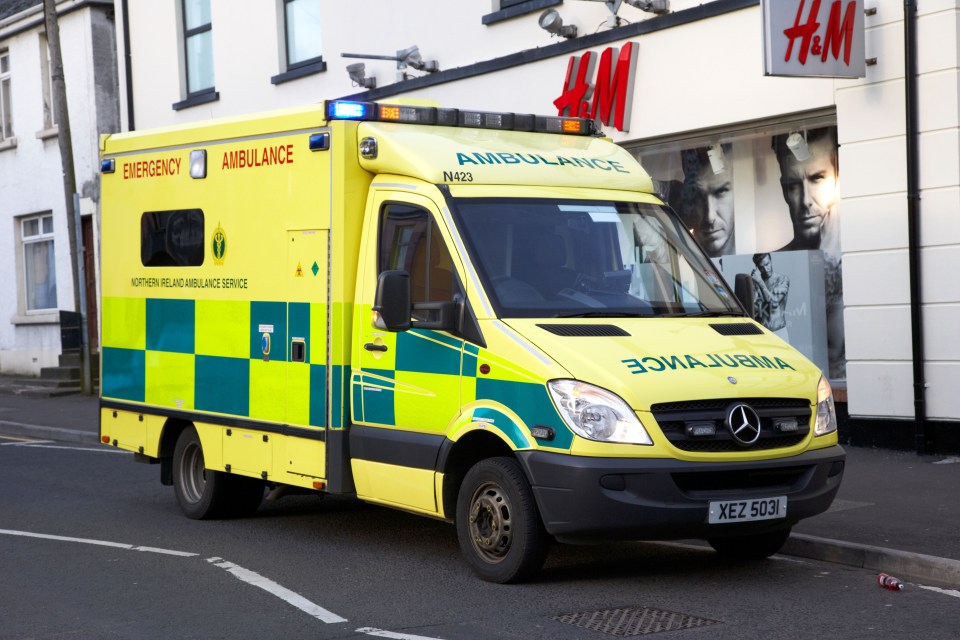 northern ireland ambulance service emergency ambulance on call in county antrim northern ireland uk