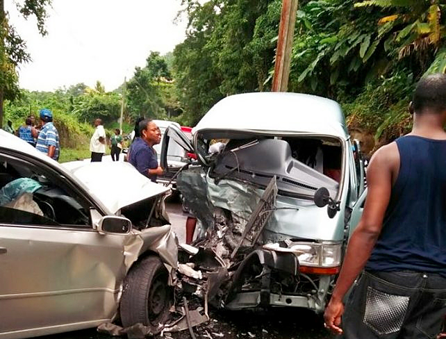 Crumpled... The smash was in Antrim in Dominica