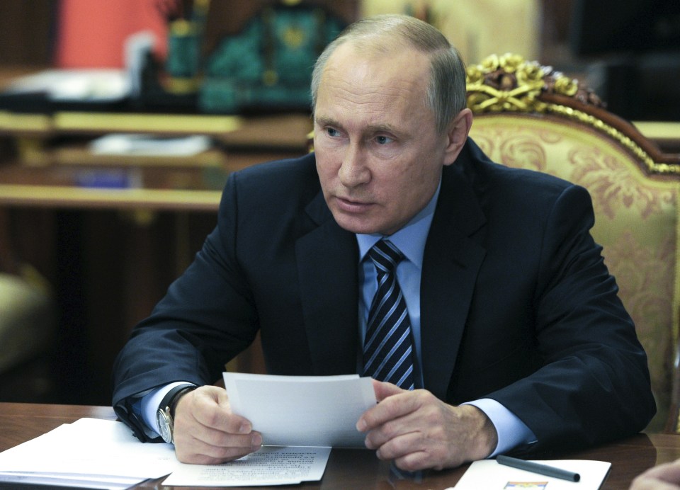 Sick?... Vladimir Putin chairs a meeting on economic issues in the Kremlin today