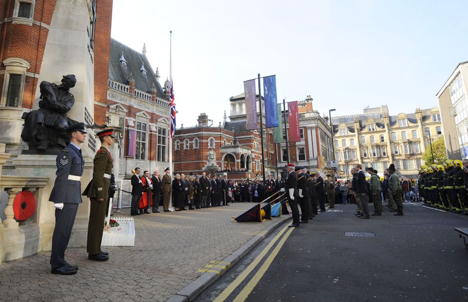 A one minute's silence was observed by the cenotaph in Croydon to mark the crash