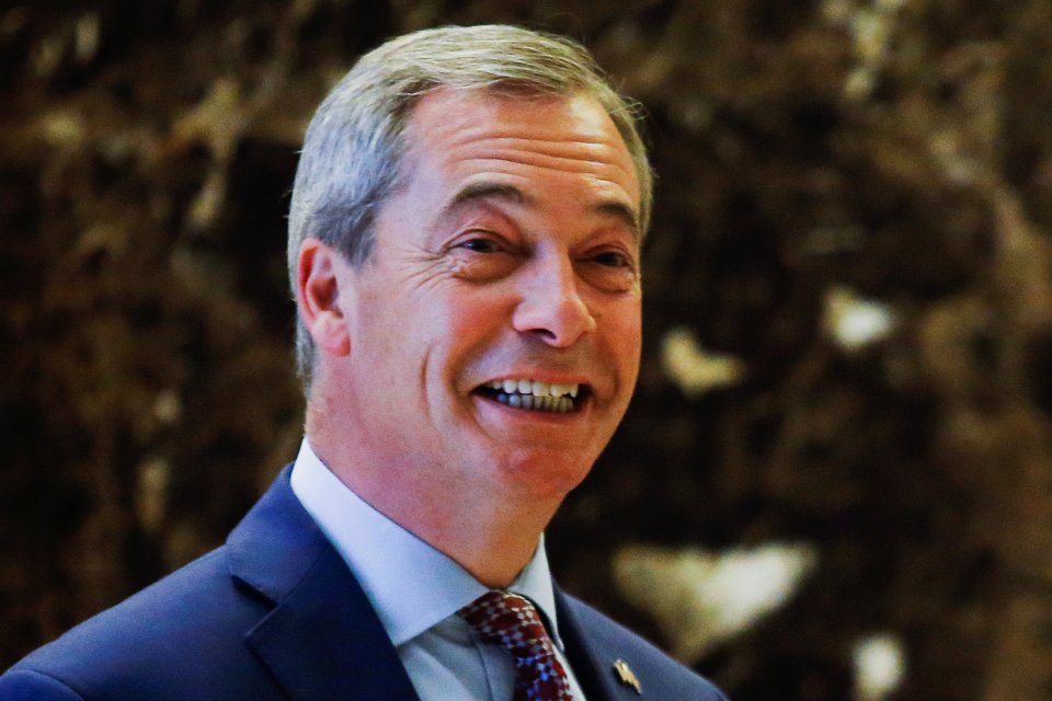 UKIP leader Nigel Farage arrives at Republican president-elect Donald Trump's Trump Tower in New York