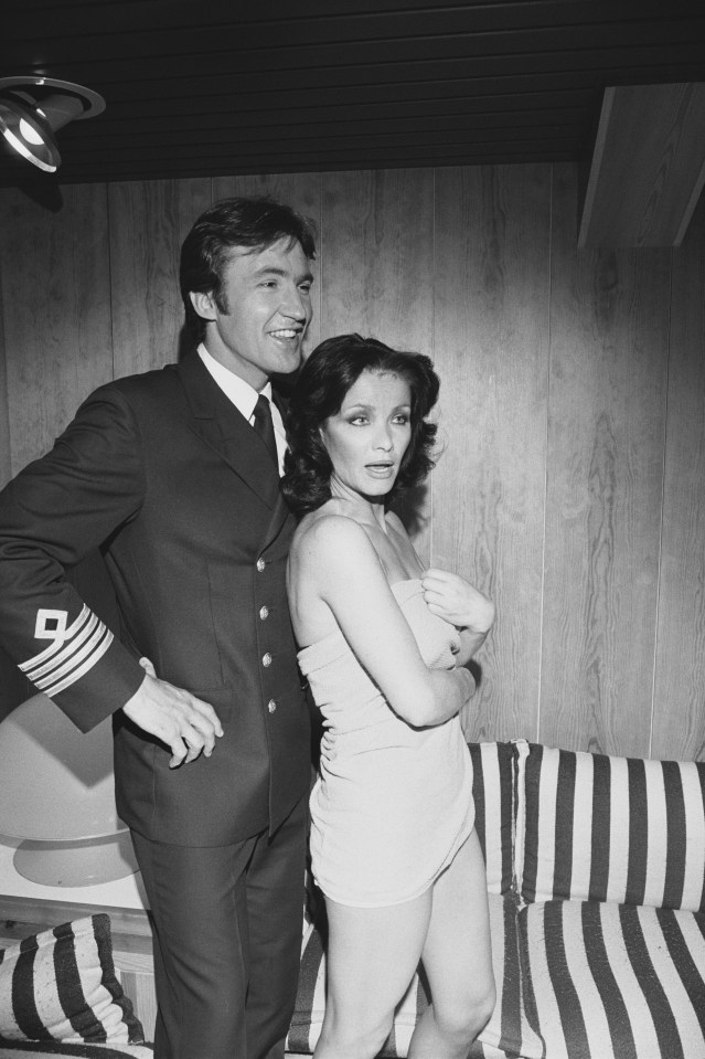 Larry cuddled up to actress Kate Mara on the set of TV drama Triangle in 1980