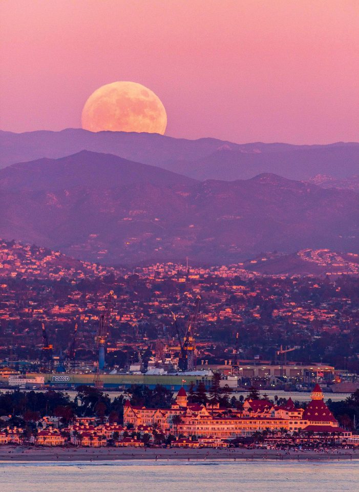 Supermoon over San Diego