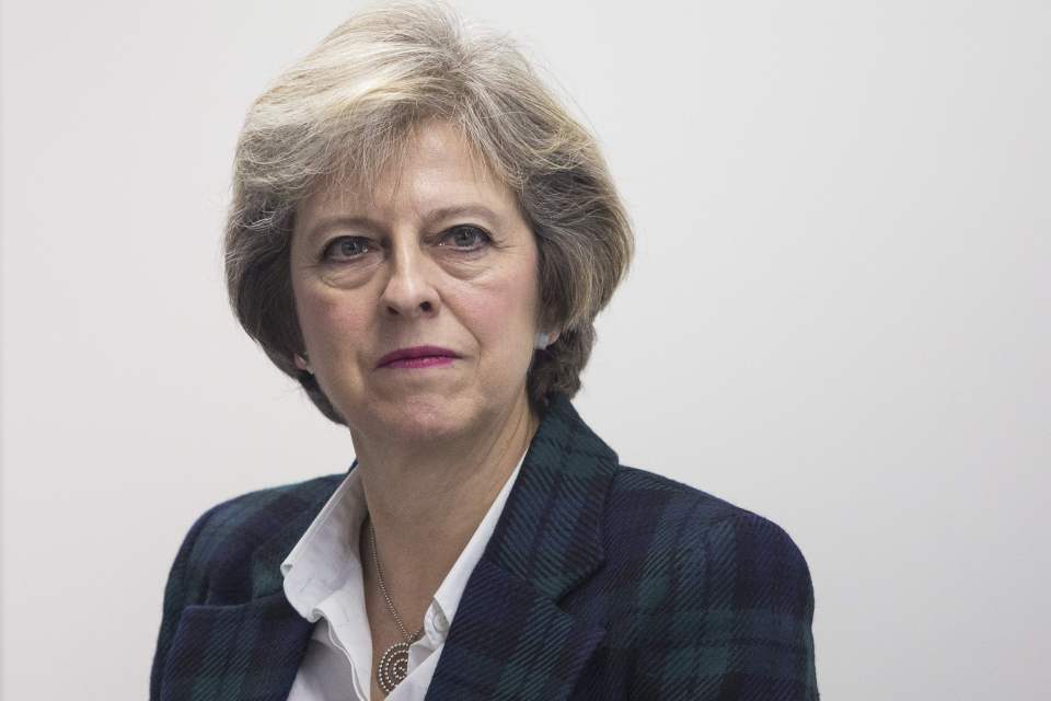 Britain's Prime Minister Theresa May vis