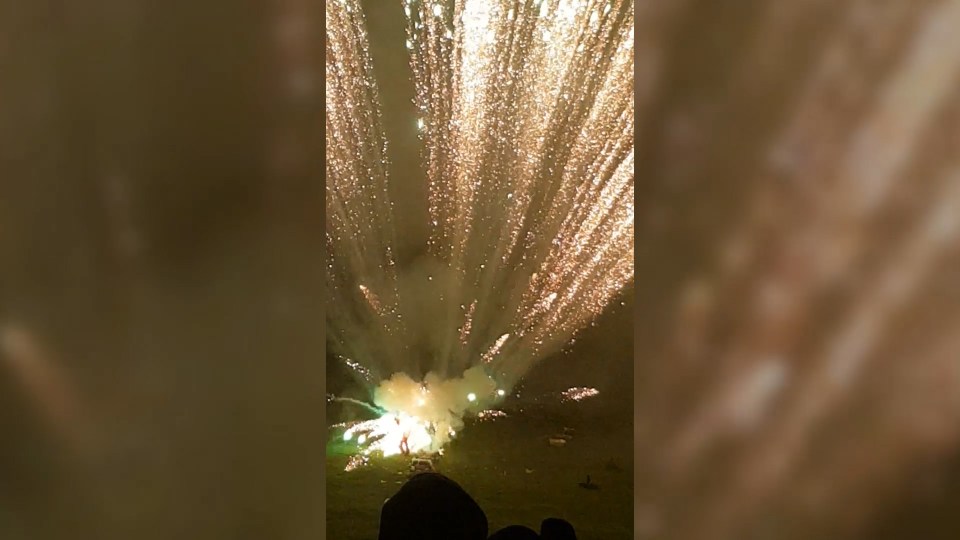 Ollie Griffen hit in the face at firework display 