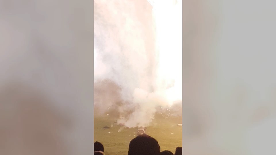 Ollie Griffen hit in the face at firework display 