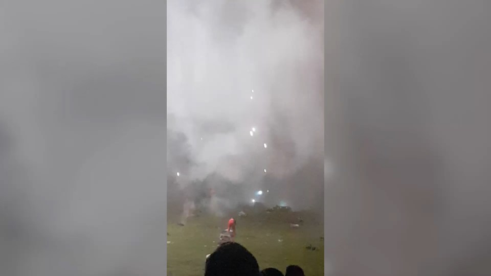 Ollie Griffen hit in the face at firework display 