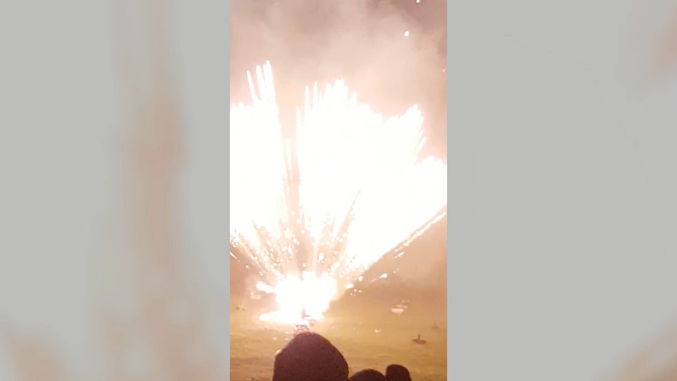 Ollie Griffen hit in the face at firework display 