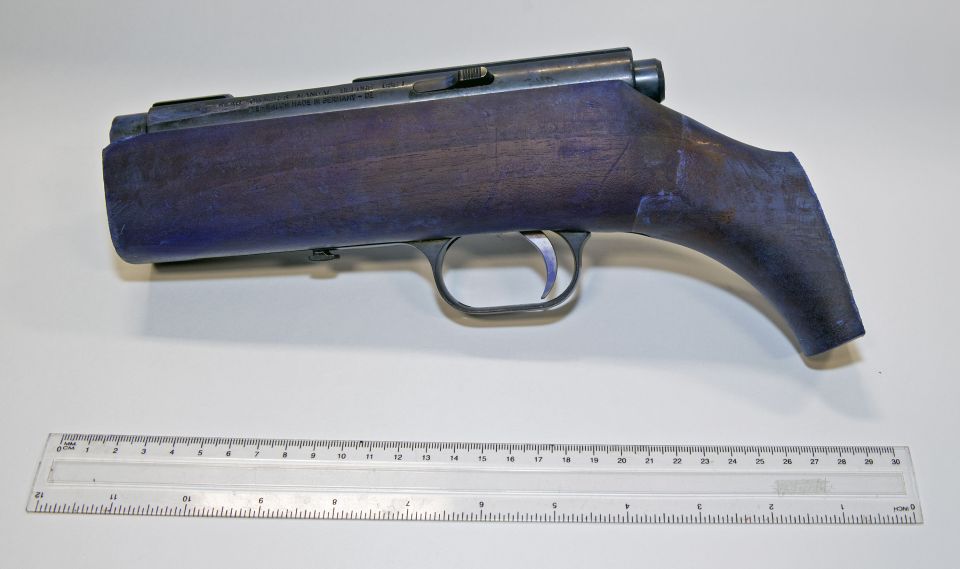 A photo of the shotgun that Thomas Mair is accused of using to kill MP Jo Cox