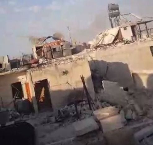 View shown on Periscope shows her devastated neighbourhood