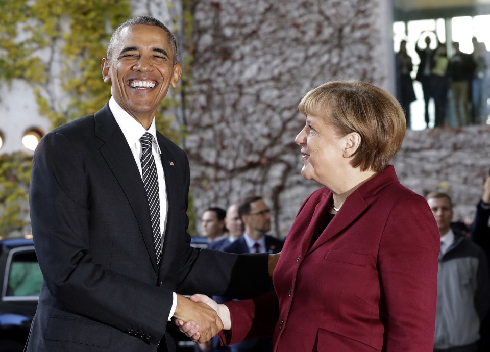 Barack Obama met with EU leaders today as he prepared to leave the White House