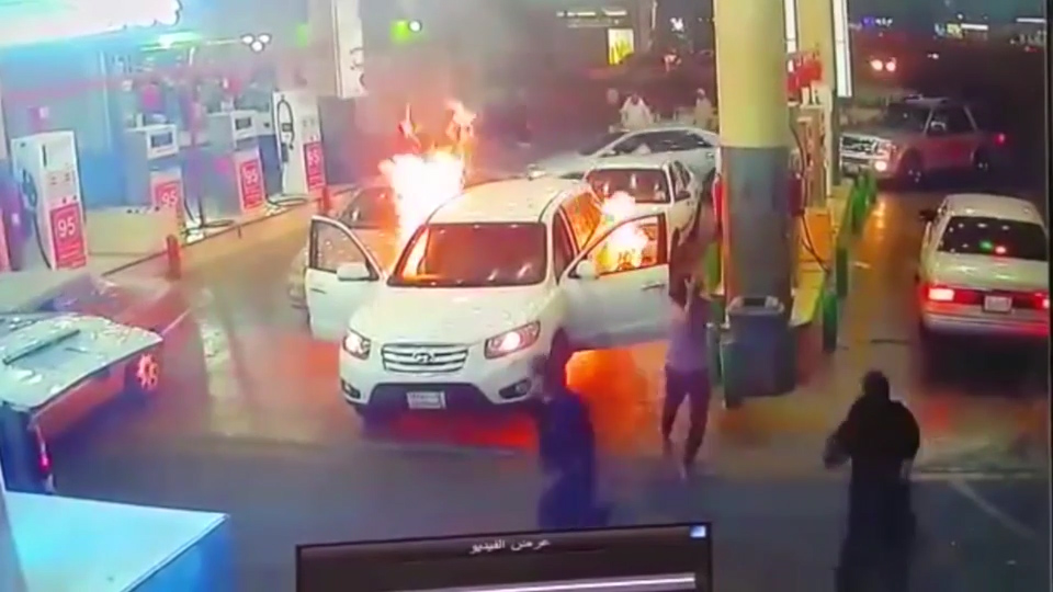 Car bursts into fireball 