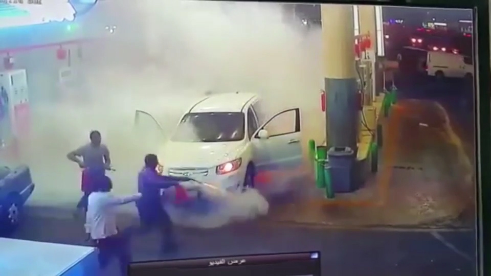 Car bursts into fireball