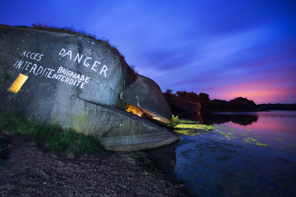 The remains of many of the bunkers and gun emplacements are still standing