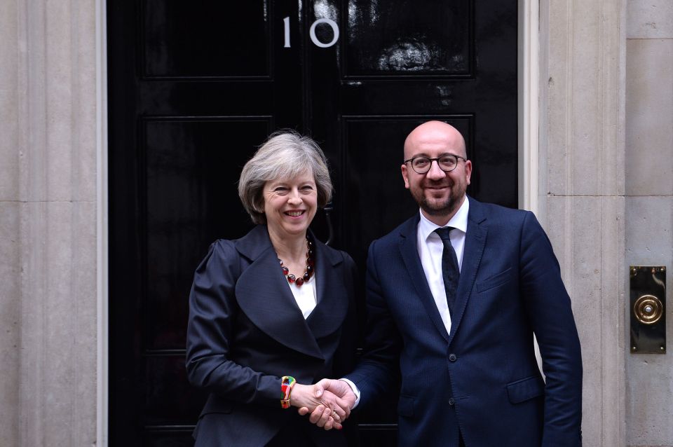 Theresa May Charles Michel