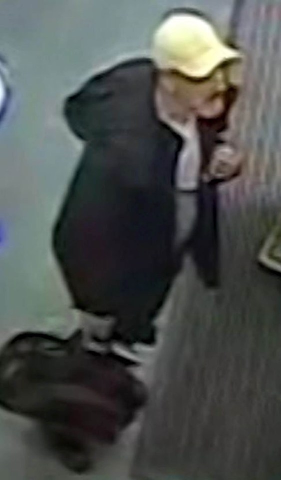 Thomas Mair, pictured in CCTV wearing a white baseball cap and carrying a black bag