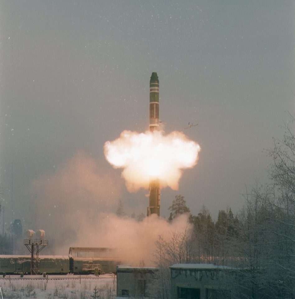 War fare... The Russians are developing a train that launches nuclear weapons. File picture of an older rail launch weapon