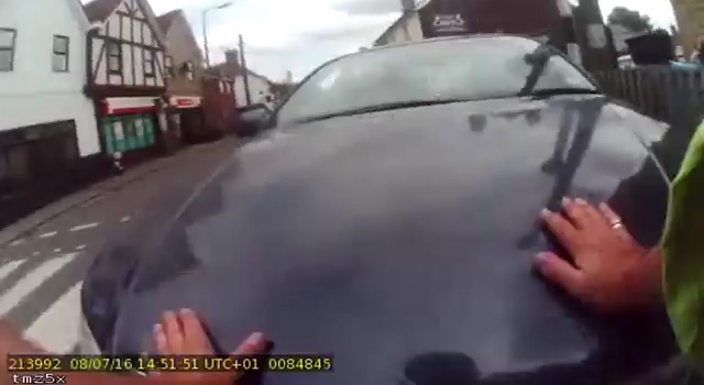 The traffic warden was printing out a ticket for the driver when he was hit