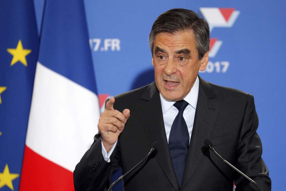 Francois Fillon, former French prime minister and member of Les Republicains political party, delivers his speech after partial results in the second round for the French center-right presidential primary election in Paris