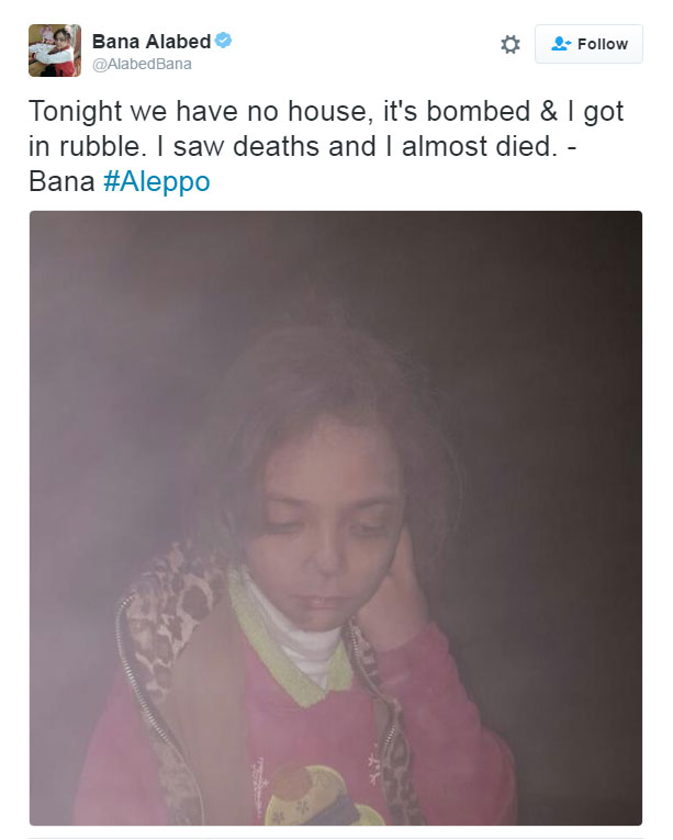 Bana has tweeted this pix of herself amid her destroyed home