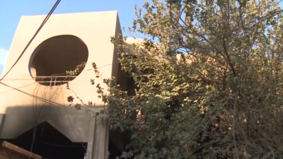 Jihadis set fire to the building where they made their escape to destroy the evidence – so it is now just a burnt-out shell