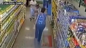 OKLAHOMA EARTHQUAKE: Watch the moment shopper runs for cover and floor shakes.