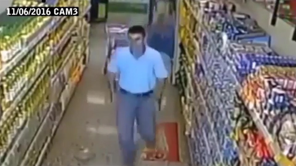 OKLAHOMA EARTHQUAKE: Watch the moment shopper runs for cover and floor shakes.