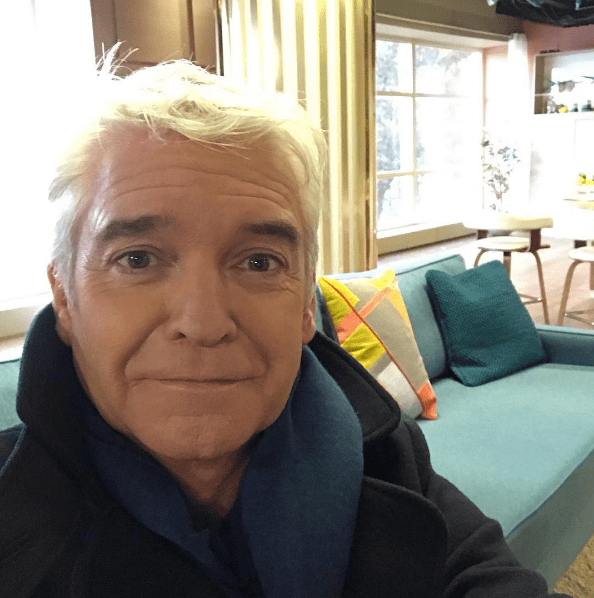 Meanwhile Phillip got cosy in the warm ITV studio where This Morning is filmed