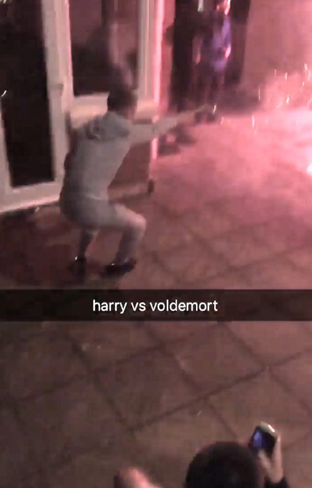 Video footage shows the two firing actual fireworks directly at eachother