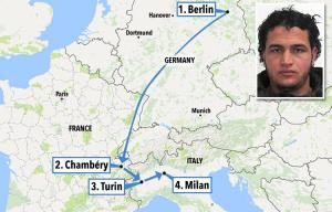 Berlin terrorist passed through two countries by train in four days despite massive manhunt