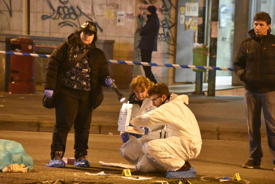  Dramatic images emerging from the scene show Italian forensics teams working around key pieces of evidence