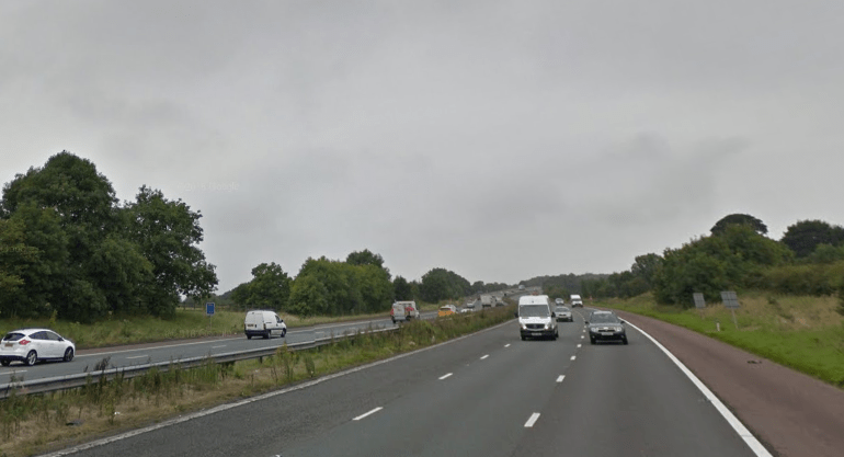 This is the stretch of road Samantha was driving down when she crashed - there are no street lights