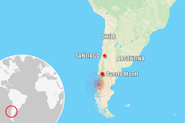  The earthquake struck off the coast of southern Chile