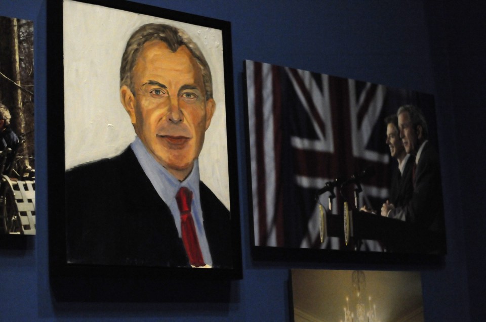 George Bush shared a close relationship with Tony Blair, and painted this portrait of him