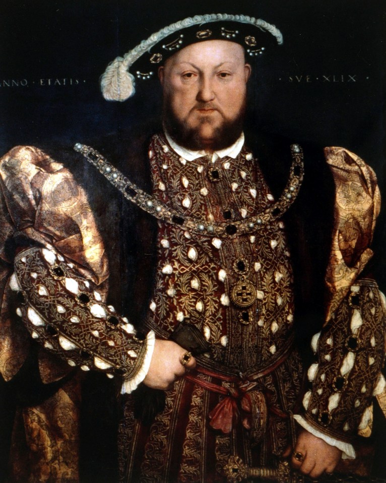 History Illustration. English Royalty. pic: circa 1520. King Henry VIII (1491-1547) who reigned 1509-1547, pictured in this portrait painted by Holbein. Henry VIII was famous for his 6 wives and his break with the Roman Catholic Church in Rome.