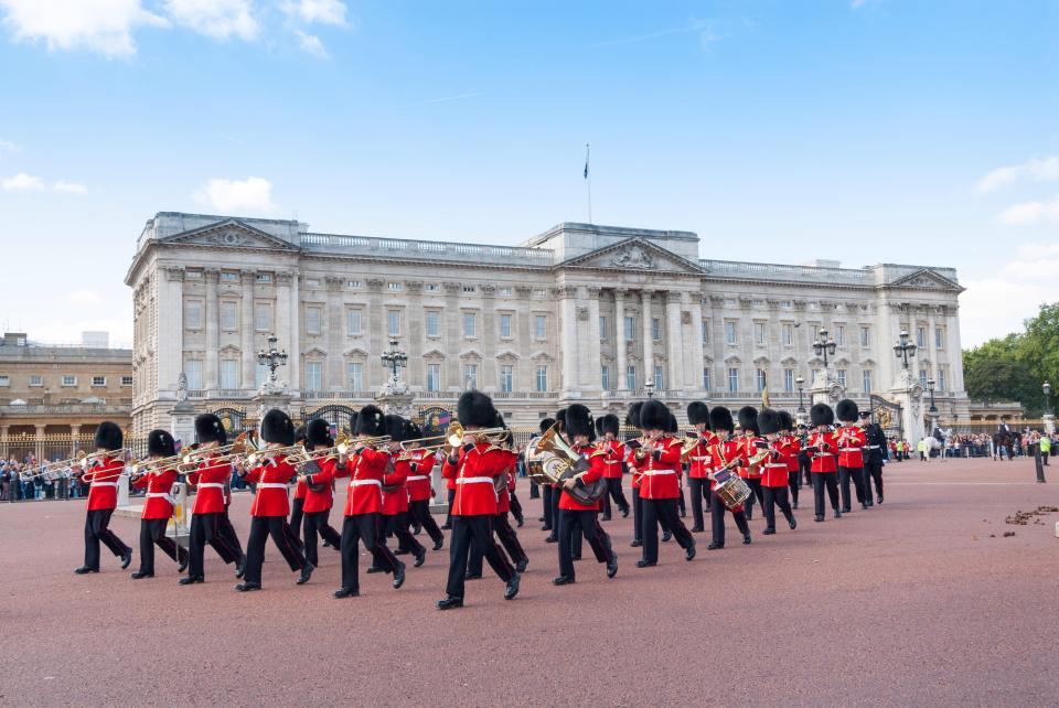 The Changing of the Guard, outside of Buckingham Palace