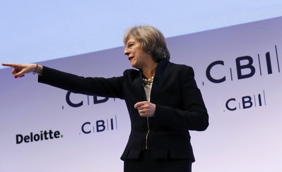 Britain's Prime Minister Theresa May addresses the Confederation of British Industry's (CBI) annual conference in London