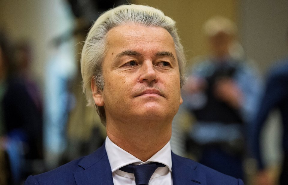 Dutch far-right Party for Freedom leader Geert Wilders sits in a courtroom of the courthouse in Schiphol