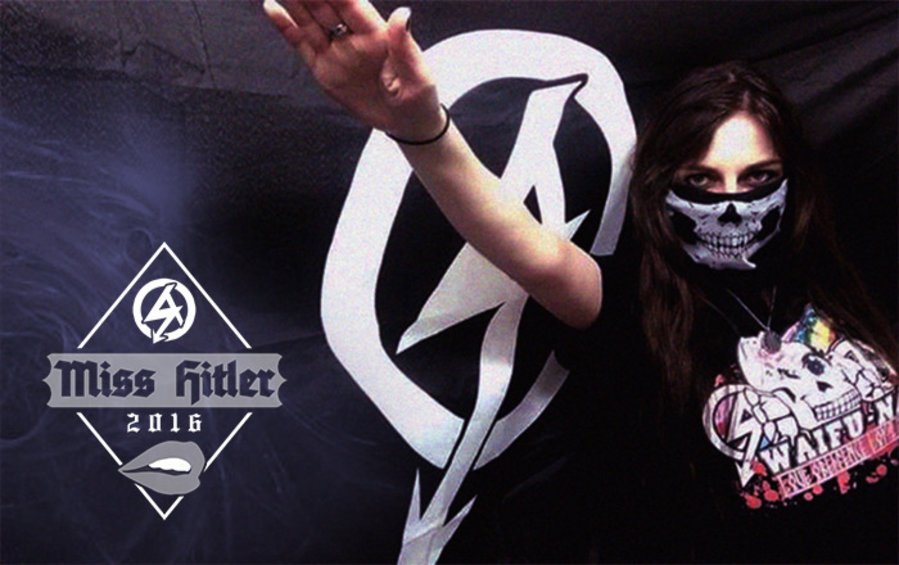 Women wore skull masks and performed Nazi salutes with their competition photos