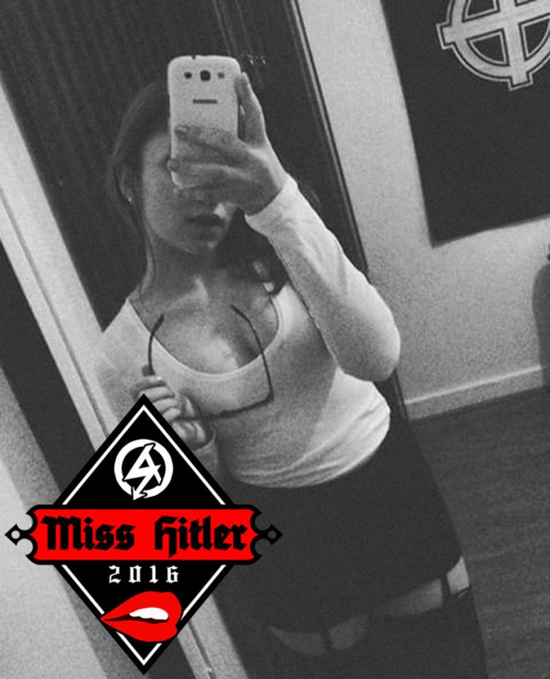 The group recently ran a Miss Hitler competition to boost its profile with young people - and this girl won