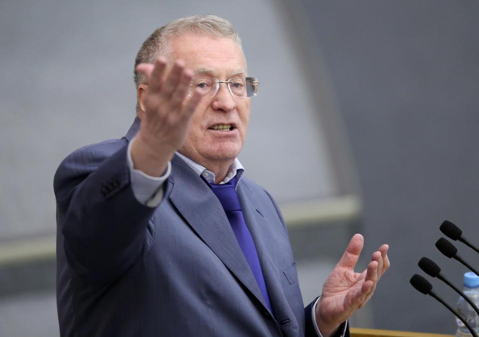  Russian ultranationalist leader Vladimir Zhirinovsky, pictured, has claimed Britain was to 'blame' for the assassination of Andrei Karlov