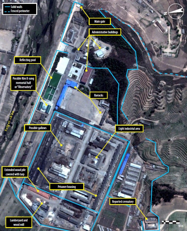  This is a close in satellite image showing the changes in this area of the camp, such as some new buildings and a new wall 