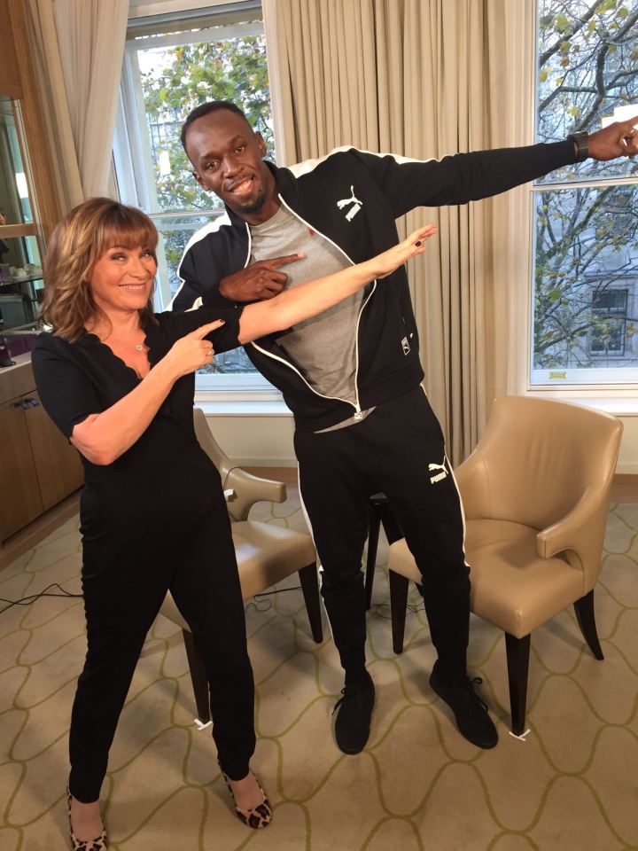 Lorraine with Usain Bolt