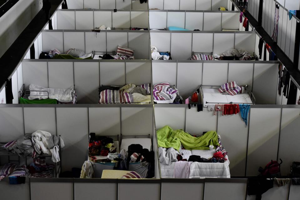 The former Tempelhof airport in Berlin is now accommodation for refugees. File picture
