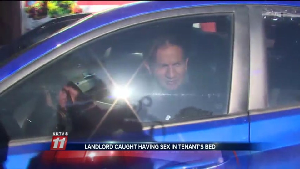 The landlord - who declined to speak to reporters - has been arrested and could face trespass charges