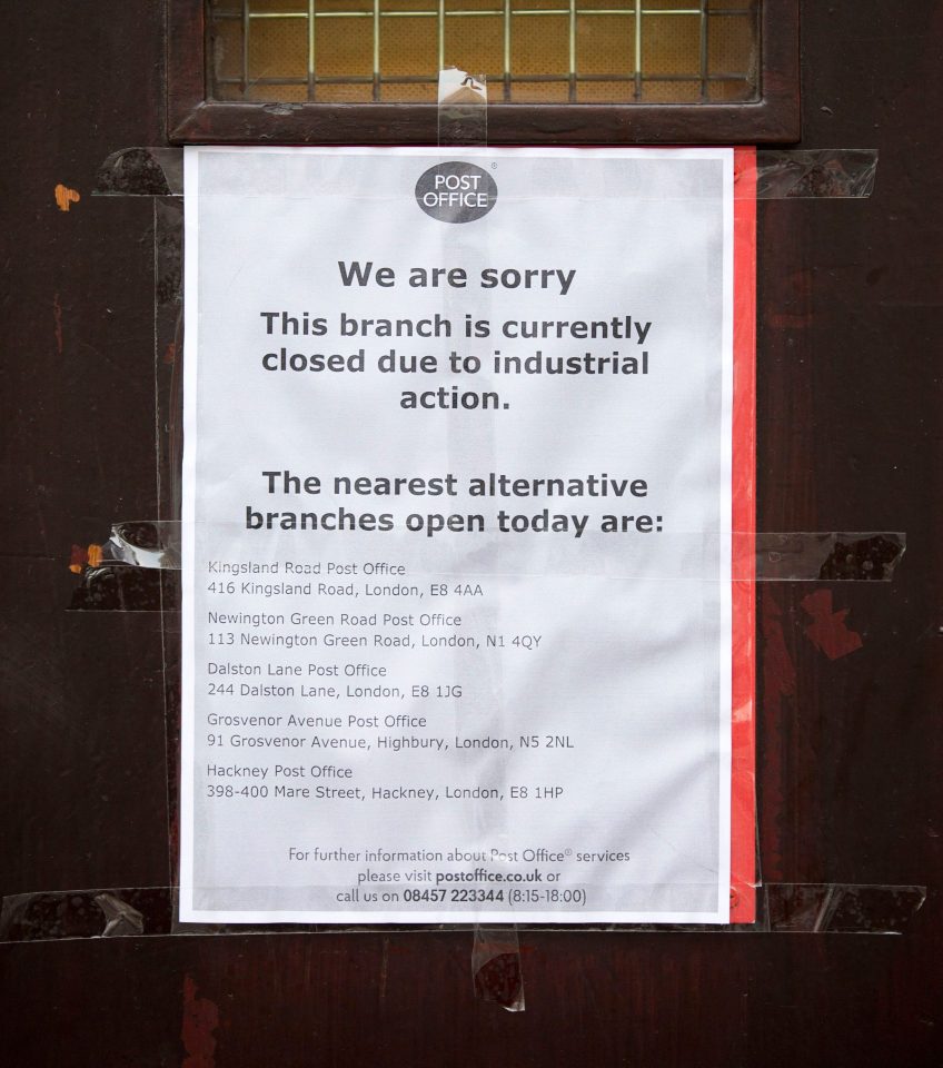 Post Office workers industrial action