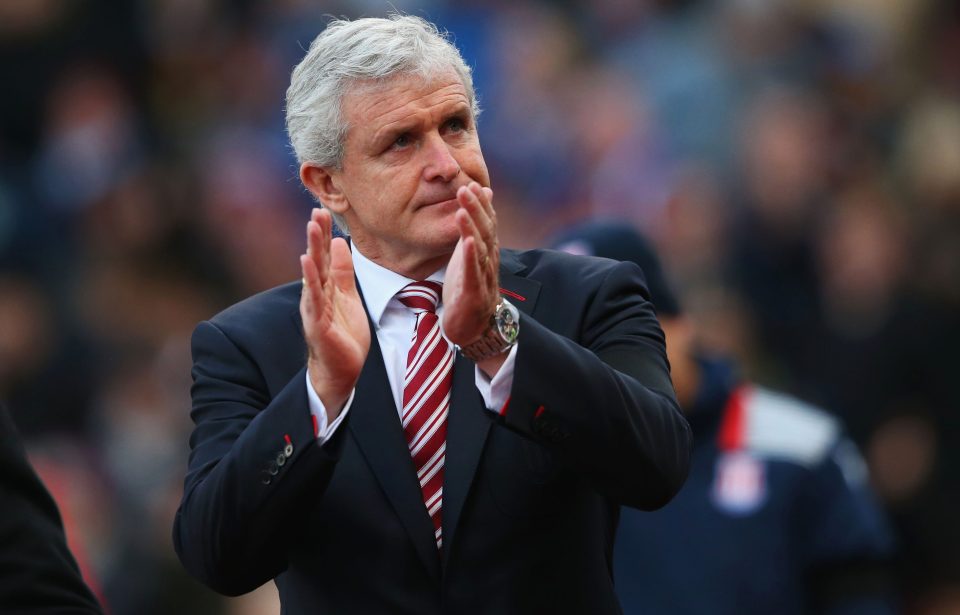 STOKE ON TRENT, ENGLAND - DECEMBER 03: Mark Hughes manager of Stoke City looks on prior to the Premier League match between Stoke City and Burnley at Bet365 Stadium on December 3, 2016 in Stoke on Trent, England. (Photo by Alex Livesey/Getty Images)