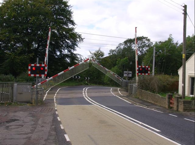 The train is believed to have crashed into car at Cleghorn Level Crossing, pictured (stock)